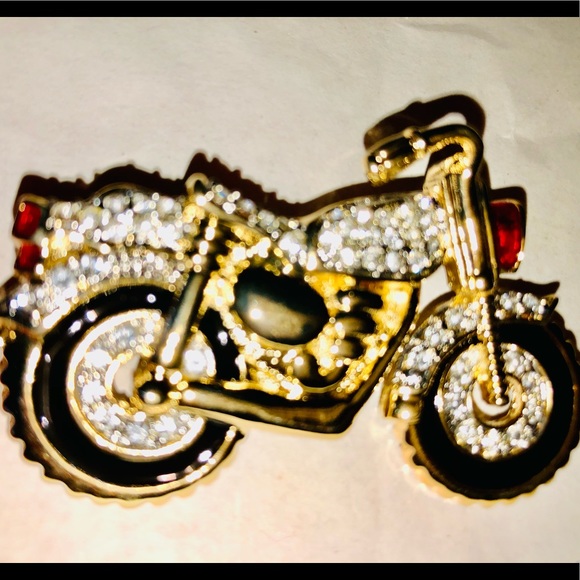 Swarovski crystal motorcycle pin - Picture 5 of 9